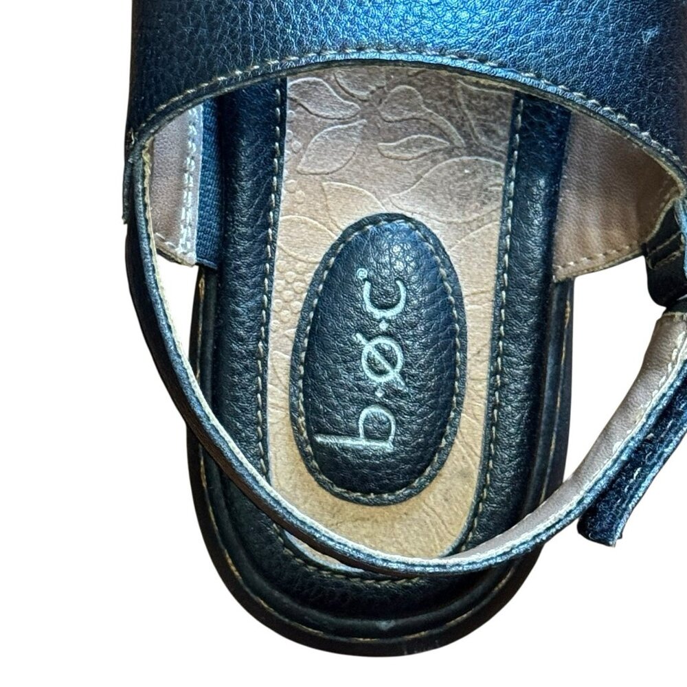BOC Born Concept Vegan Leather Sandals 7M Black Casual Comfort Summer Toe Loop - Picture 8 of 11